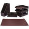 PU Leather Office Desk Organizer 4Pcs Set