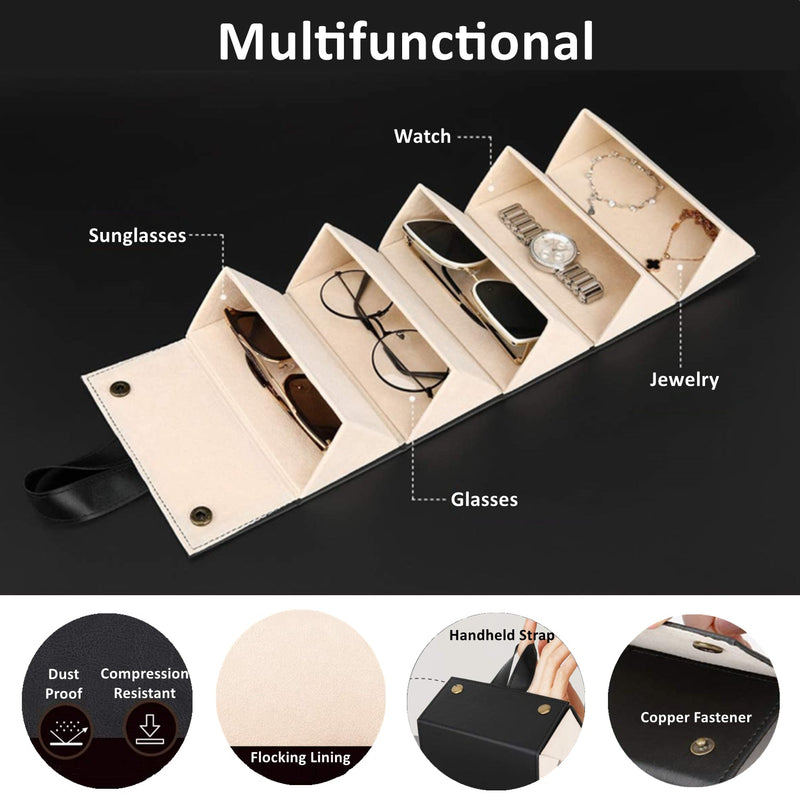 5 Slot PU Leather Sunglass Organizer