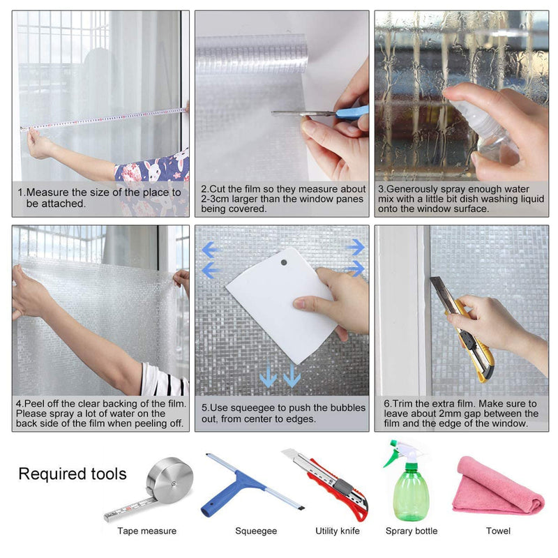 Frosted Non-Adhesive Static Glass Film 2m - Mosaic