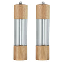 Acrylic Wood Salt Pepper Manual Grinder Mill 2Pcs Set