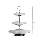 3 Tier Stainless Steel Cupcake Stand Fruit Plate