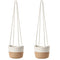 Woven Cotton Rope Hanging Plant Basket - Set of 2