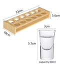 12pcs Shot Glass with Bamboo Holder Set