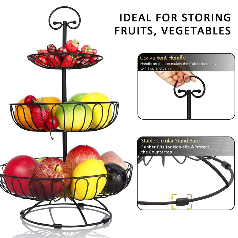 3 Tier Iron Countertop Fruit Basket