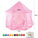 Kids Playing Castle Tent Playhouse with LED Light String