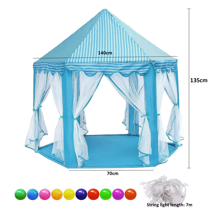 Kids Playing Castle Tent Playhouse with LED Light String