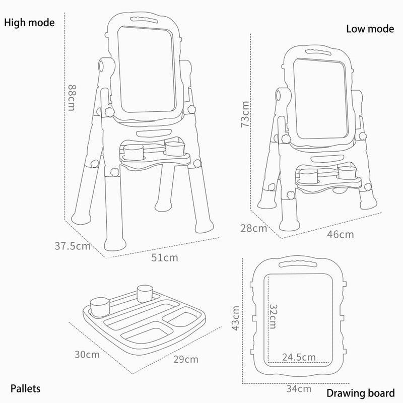 Double Side Drawing Board Easel Set for Kids