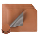 PU Leather Dual Tone 6 Placemats & 6 Coasters Set