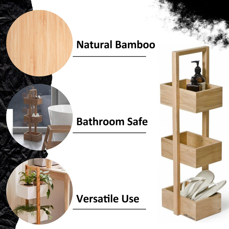 3 Tier Bamboo Storage Shelf Bathroom Caddy