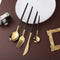 24Pcs Silverware Flatware Cutlery Set - Gold & Black