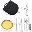 10Pcs Camping Tableware Cutlery Set for 2