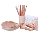 125PCs Paper Plates Party Supply Set - Rose Gold