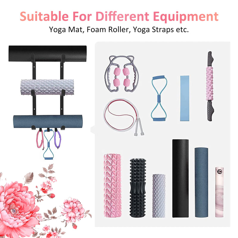 Wall Mounted Yoga Mat Holder Gym Accessories Rack