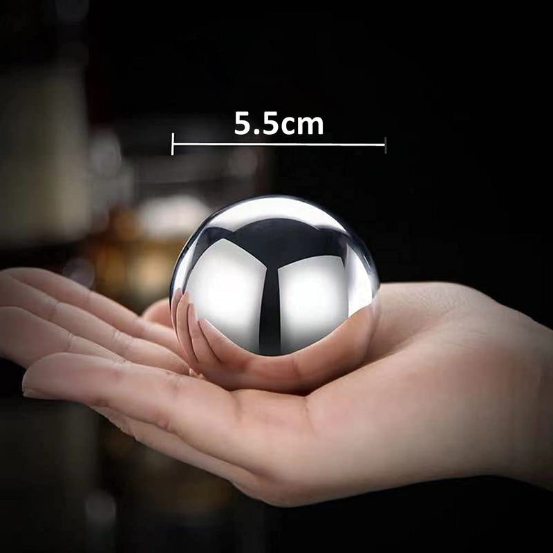 Stainless Steel Whiskey Chill Stone Ice Ball - Set of 2