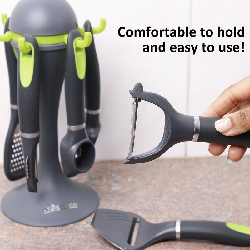 6Pcs Kitchen Utensils Gadgets with Rotating Holder Set