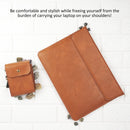 13Inch PU Leather Laptop Sleeve with Stand Set