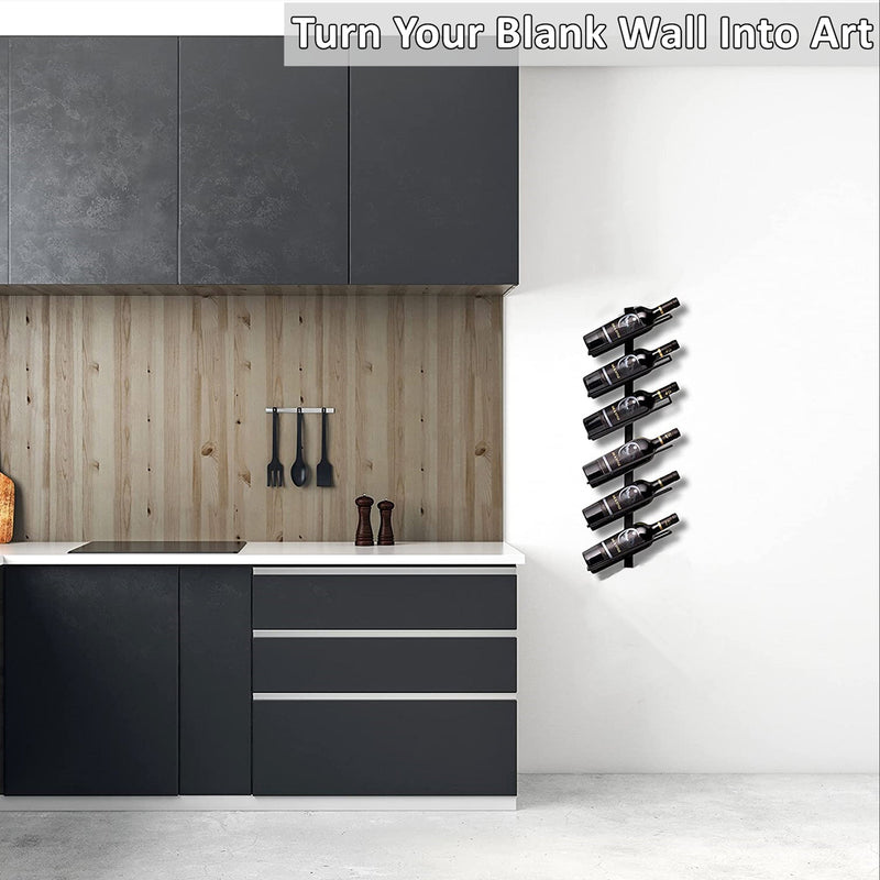 Wall Mounted Tilted Metal Wine Rack-6 Bottles