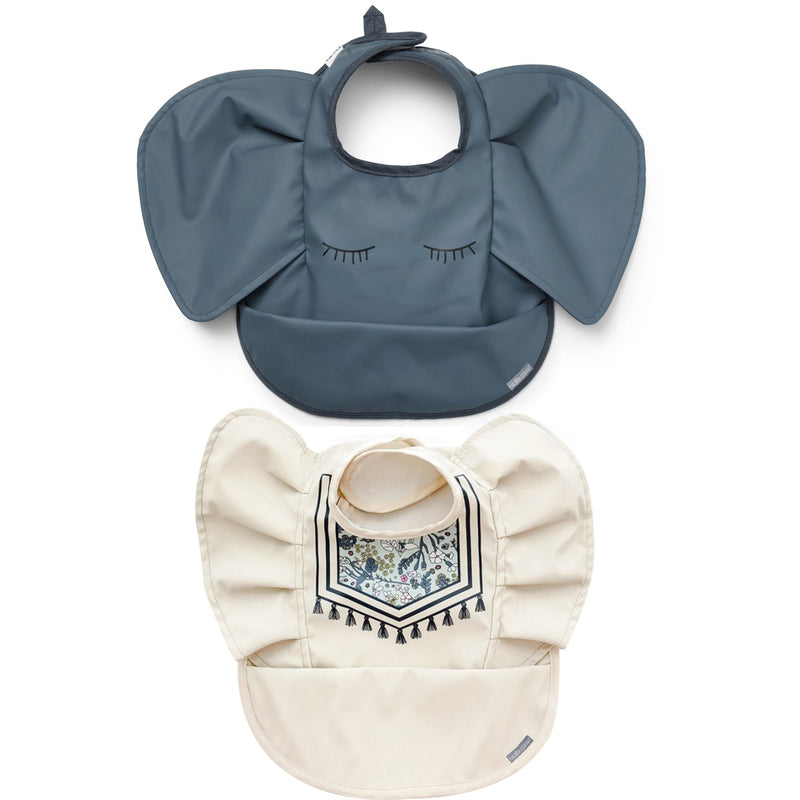 2 PCs PU Waterproof Baby Bibs