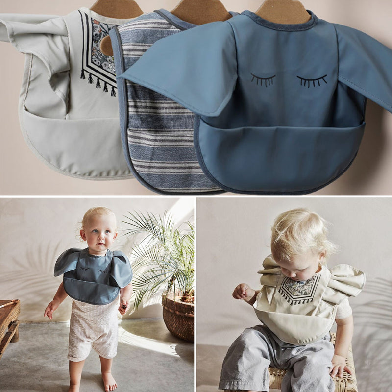 2 PCs PU Waterproof Baby Bibs