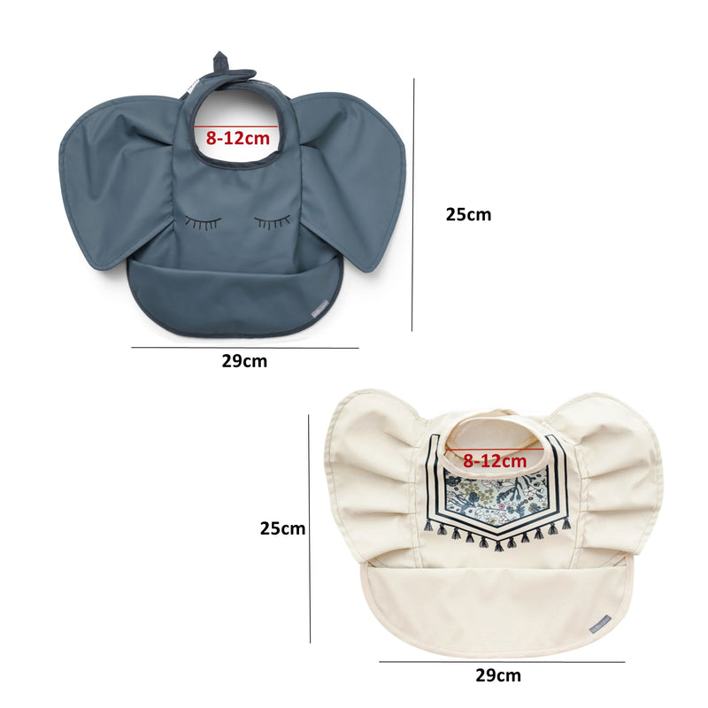 2 PCs PU Waterproof Baby Bibs