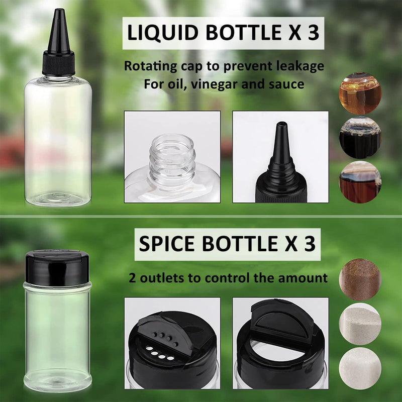 Camping Spice Jar Vinegar Oil Bottle Set