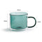 Set of 6 Double Wall Glass Coffee Mugs Cups - Teal