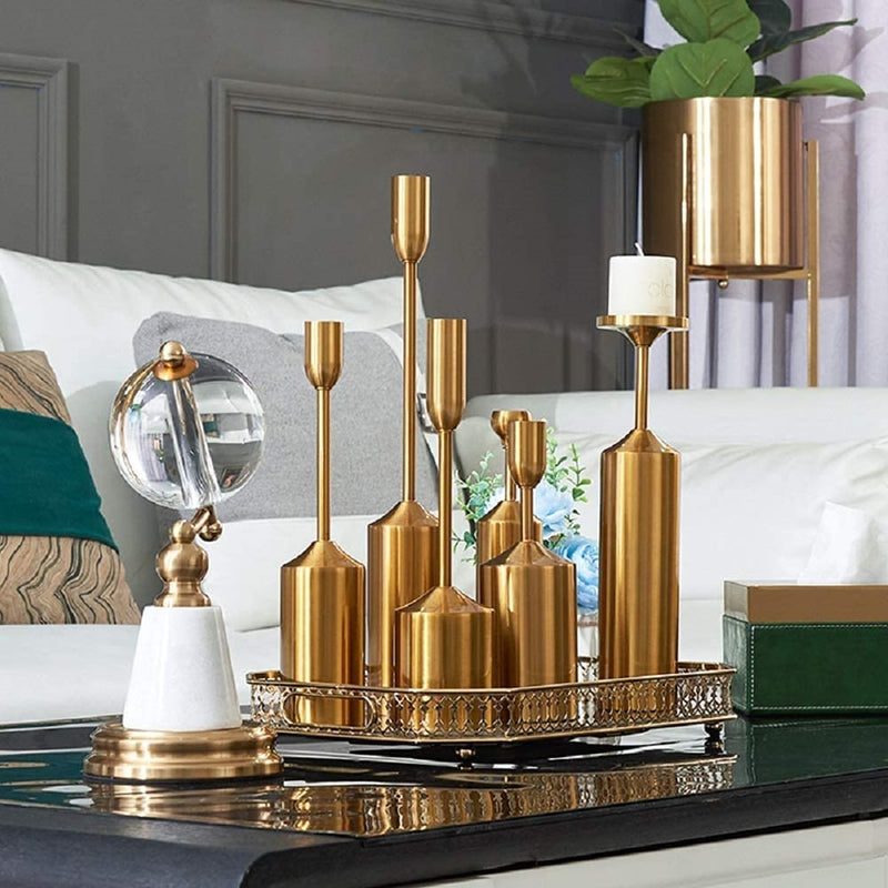 6PCs Metal Candle Stick Holder Set