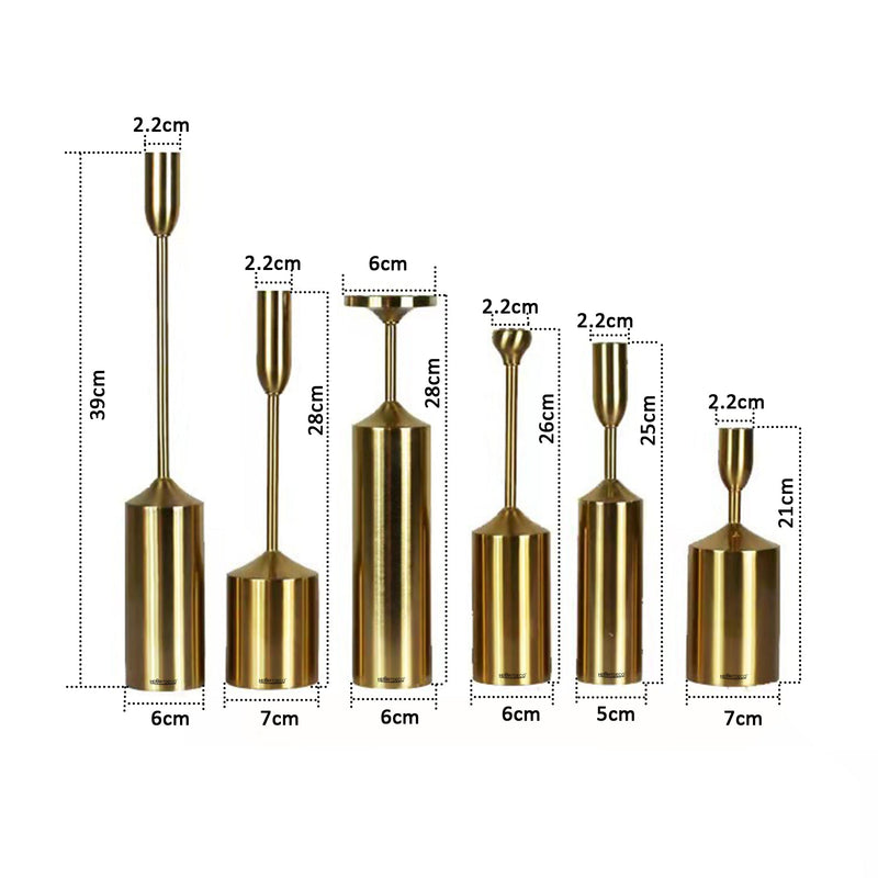 6PCs Metal Candle Stick Holder Set