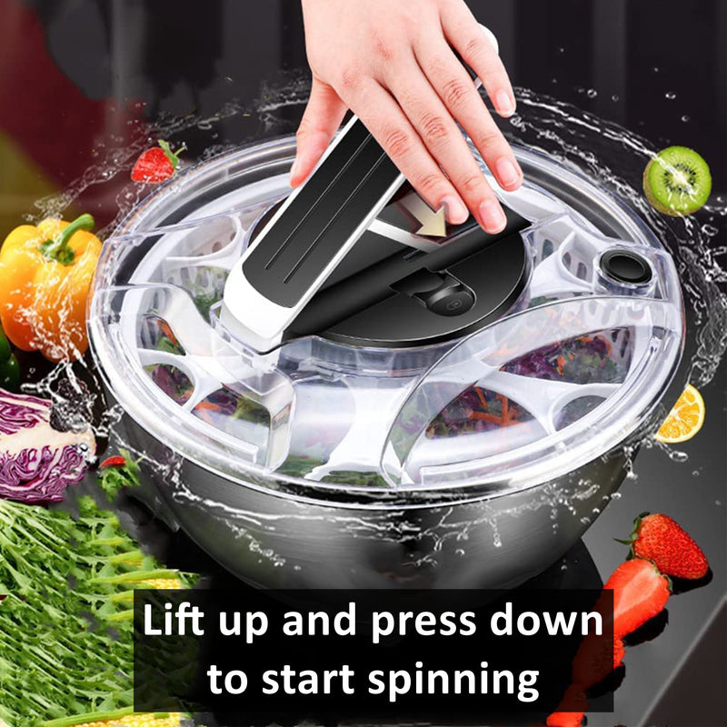 Stainless Steel Salad Bowl Spinner Colander 3.5L