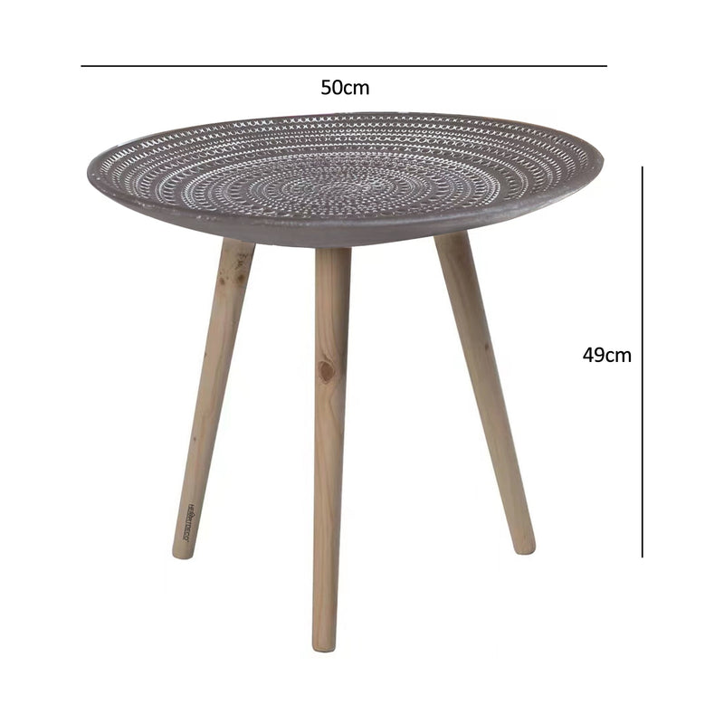 Wooden Round Side End Table