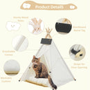 Indoor Pet Dog Cat Tepee Tent With Cushion