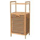 Bamboo Laundry Hamper Basket With Shelf