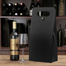 PU Leather 2 Bottle Wine Carrier Tote Gift Bag- Black