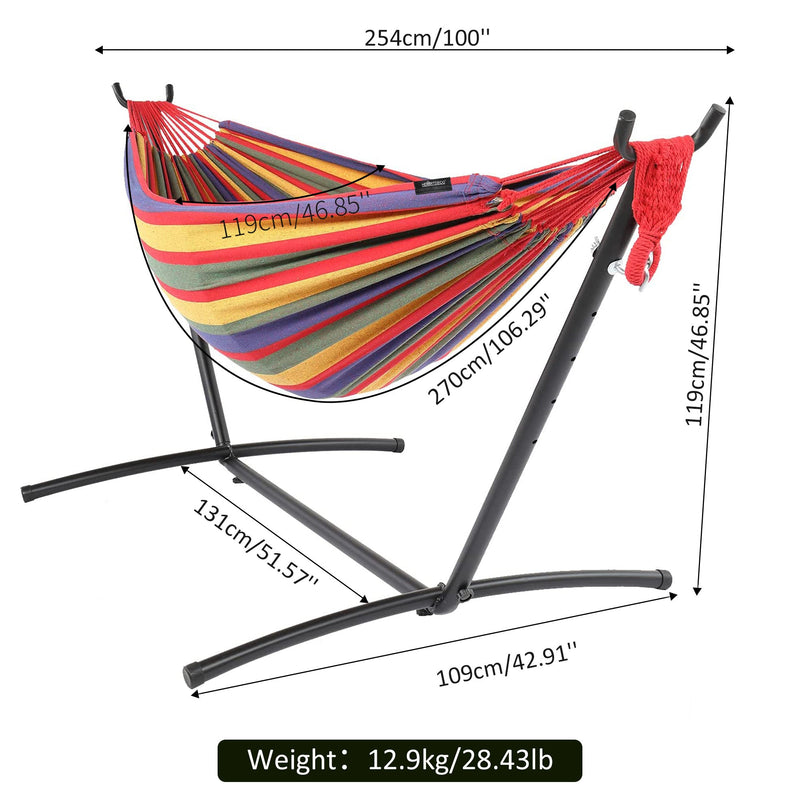 Hammock with Steel Stand - Red