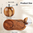 Round Wooden Manual Pepper Salt Grinder Set