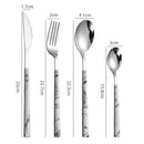 4Pcs Cutlery Silverware Flatware Set - Marble