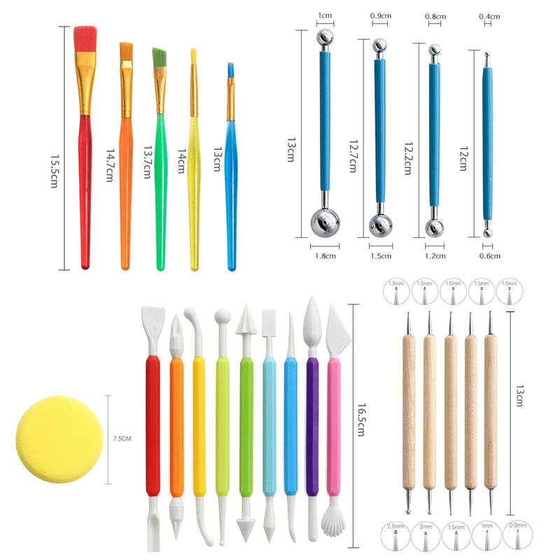 25Pcs Clay Polymer Pottery Sculpting DIY Tool Set