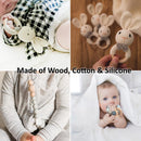 Newborn Baby Gift Set Rattle Teether Muslin Blanket Pacifier Chain