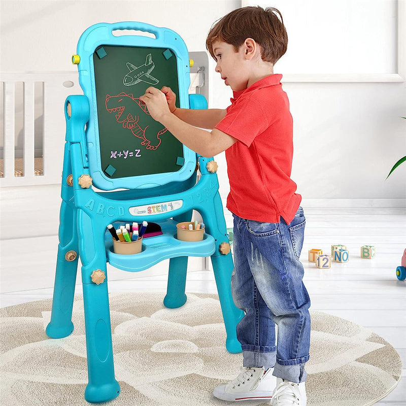 Double Sided Kids Chalkboard Drawing Board Easel