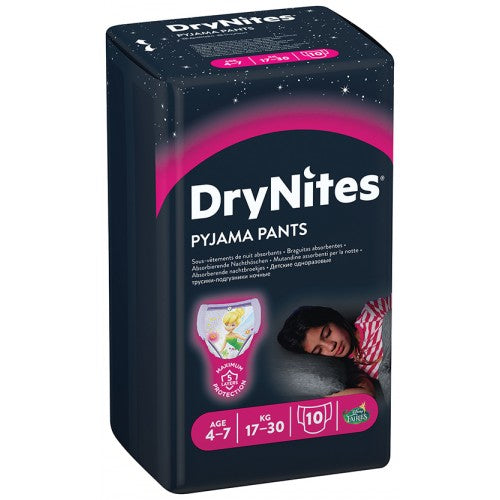 Huggies Drynites Girl Size 4-7 10PCK