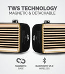 TW200 TWS True Wireless Classic Retro Speakers – White