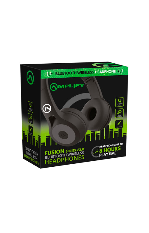Amplify Fusion Series V2.0 Bluetooth Headphones - Black/Grey