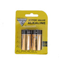 Alphacell Alkaline Hyper Value Battery - Size C 2pc