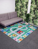 Rectangular Crystal Velvet Carpet for Kids/Dynamic