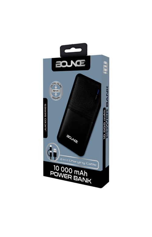 Bounce Juiced Series 10 000 mAh Powerbank - Black