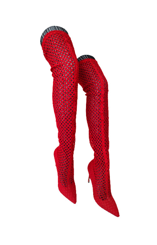 Bianca Over the Knee Net Boots