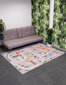 Rectangular Crystal Velvet Carpet for Kids/Dynamic