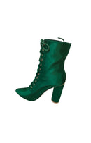Emerald Satin Looking Short Boots