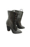 Keren - Velvet Looking Lace-Up Boots