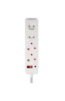 SWITCHED 4 Way Surge Protected Multiplug 3M